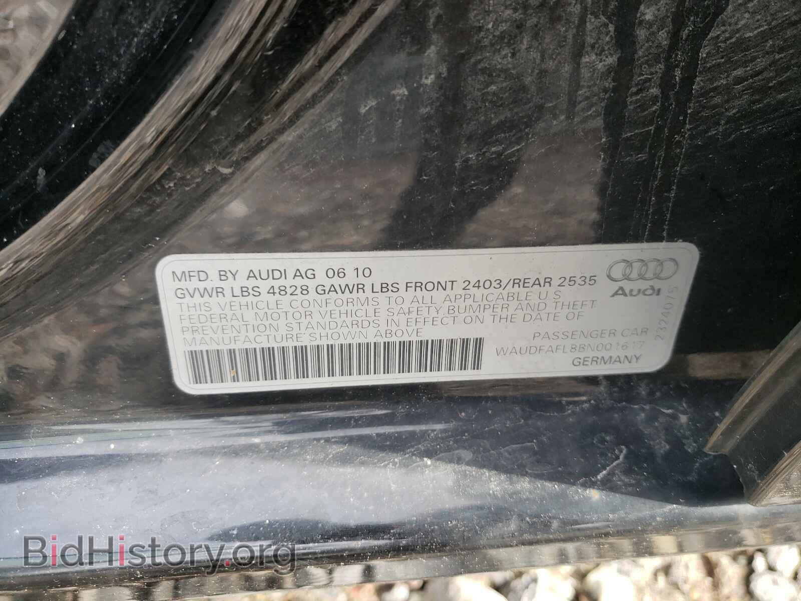 2011 AUDI A4 - VIN: WAUDFAFL8BN001617 - Фото 10