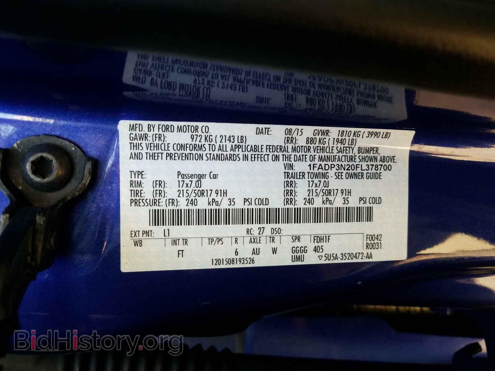 2015 FORD FOCUS - VIN: 1FADP3N20FL378700 - Фото 10