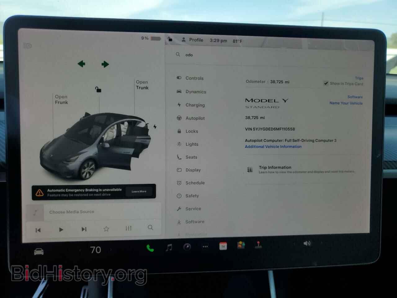 2021 TESLA MODEL Y - VIN: 5YJYGDED6MF110558 - Photo 9