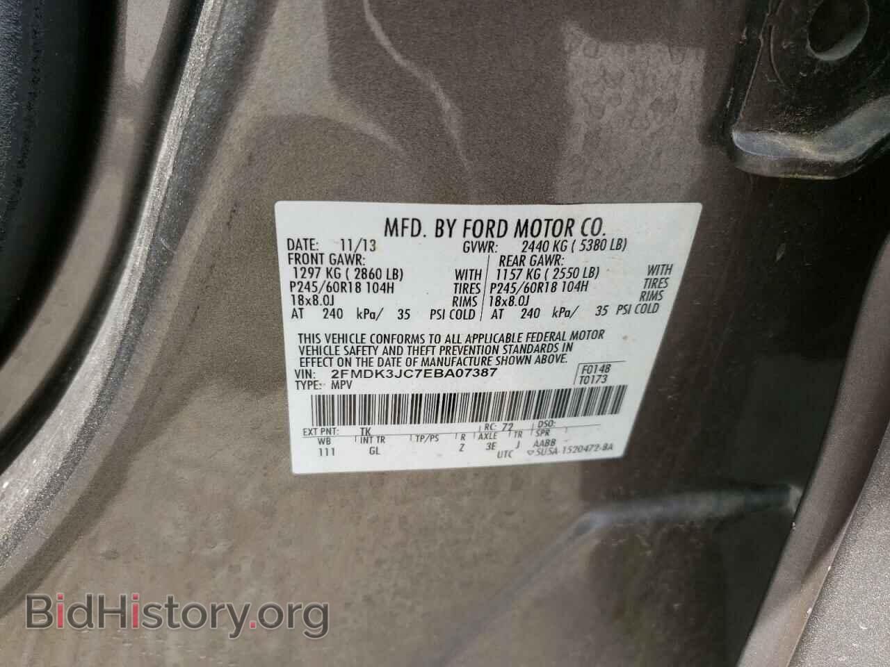2014 FORD EDGE - VIN: 2FMDK3JC7EBA07387 - Photo 10