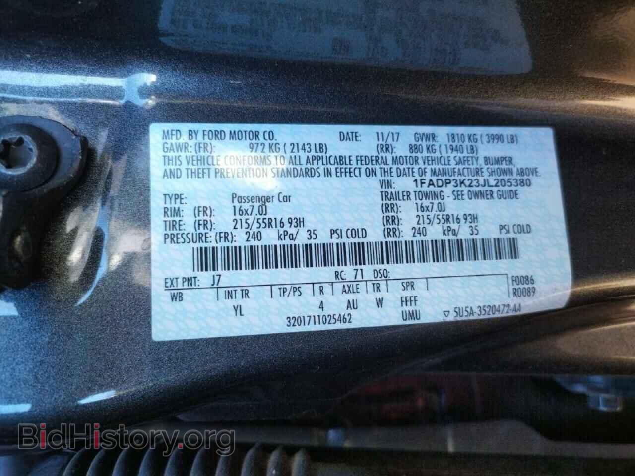 2018 FORD FOCUS - VIN: 1FADP3K23JL205380 - Фото 12