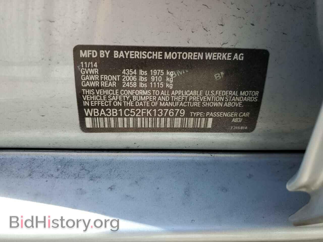 2015 BMW 3 SERIES - VIN: WBA3B1C52FK137679 - Фото 12