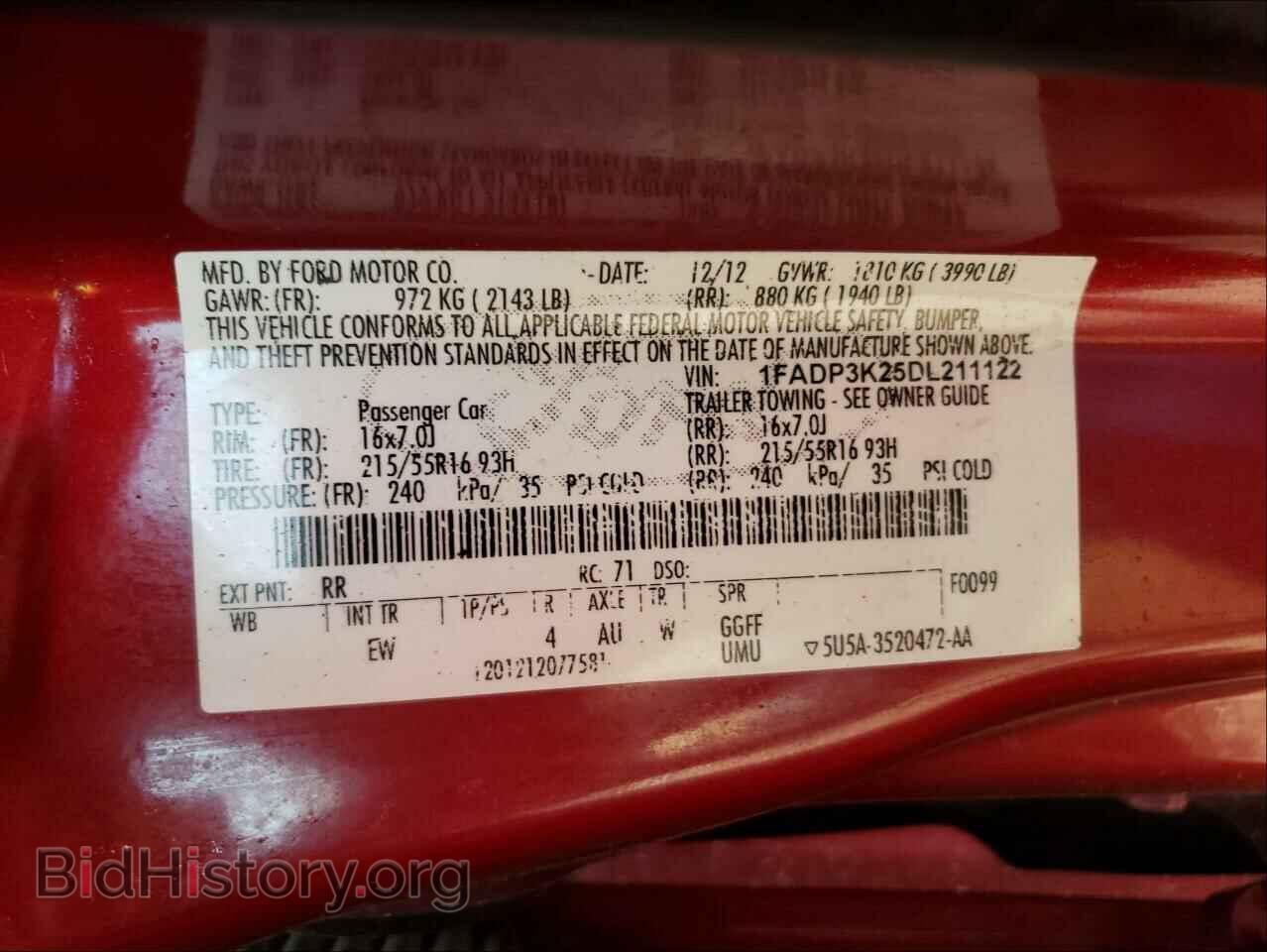 2013 FORD FOCUS - VIN: 1FADP3K25DL211122 - Фото 10