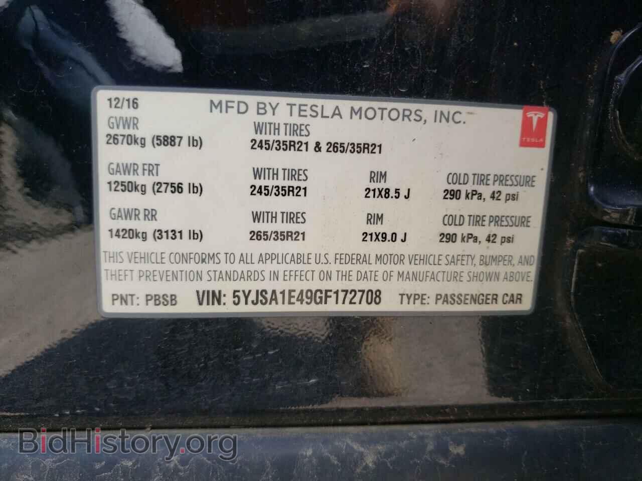 2016 TESLA MODEL S - VIN: 5YJSA1E49GF172708 - Photo 10