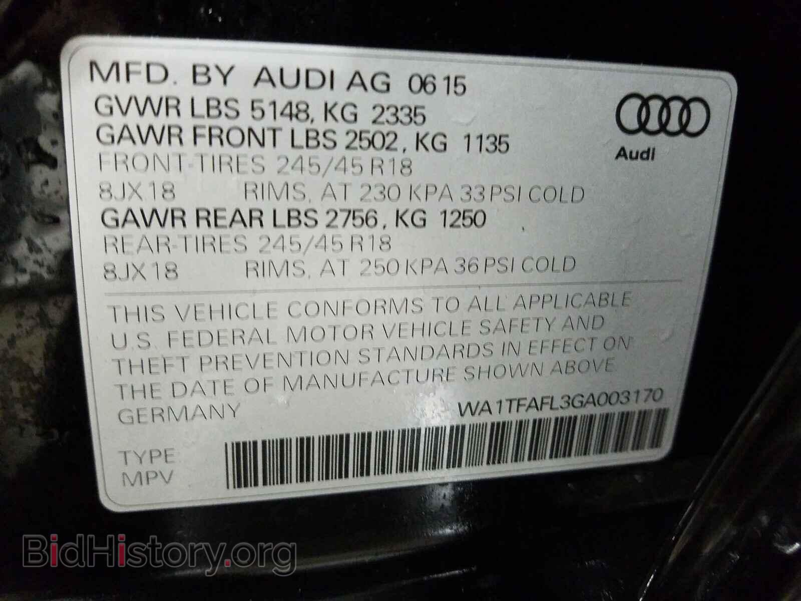 2016 AUDI A4 - VIN: WA1TFAFL3GA003170 - Фото 10