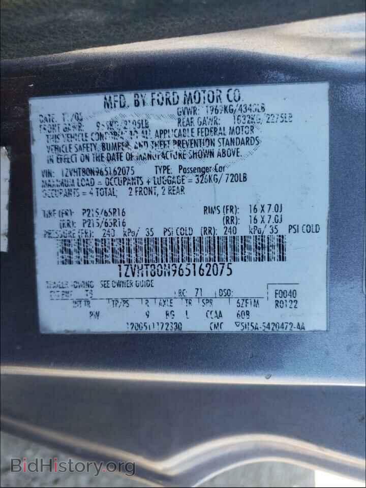 2006 FORD MUSTANG - VIN: 1ZVHT80N965162075 - Фото 10