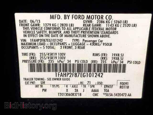 2014 FORD TAURUS - VIN: 1FAHP2F87EG101242 - Фото 10