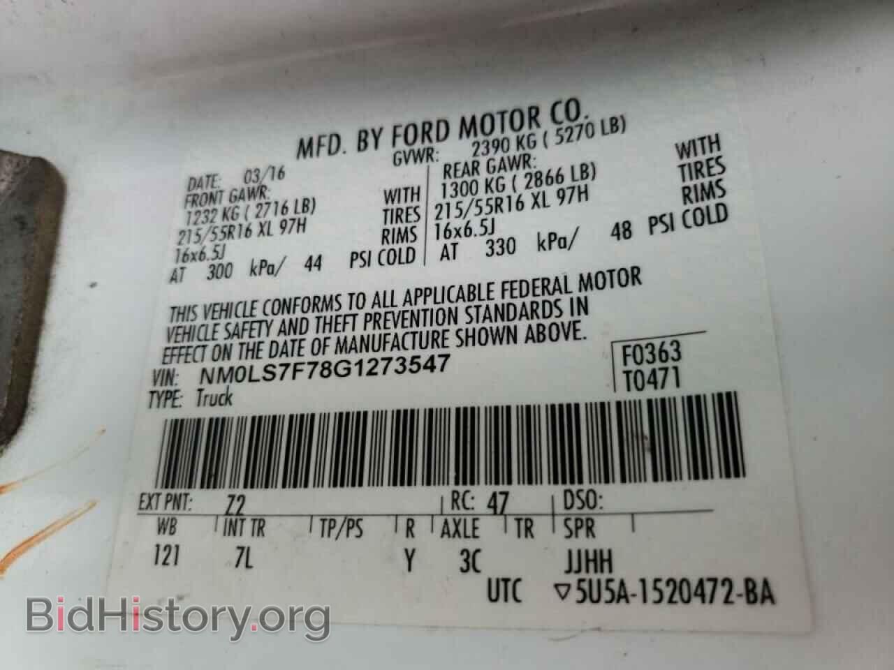 2016 FORD TRANSIT - VIN: NM0LS7F78G1273547 - Photo 10