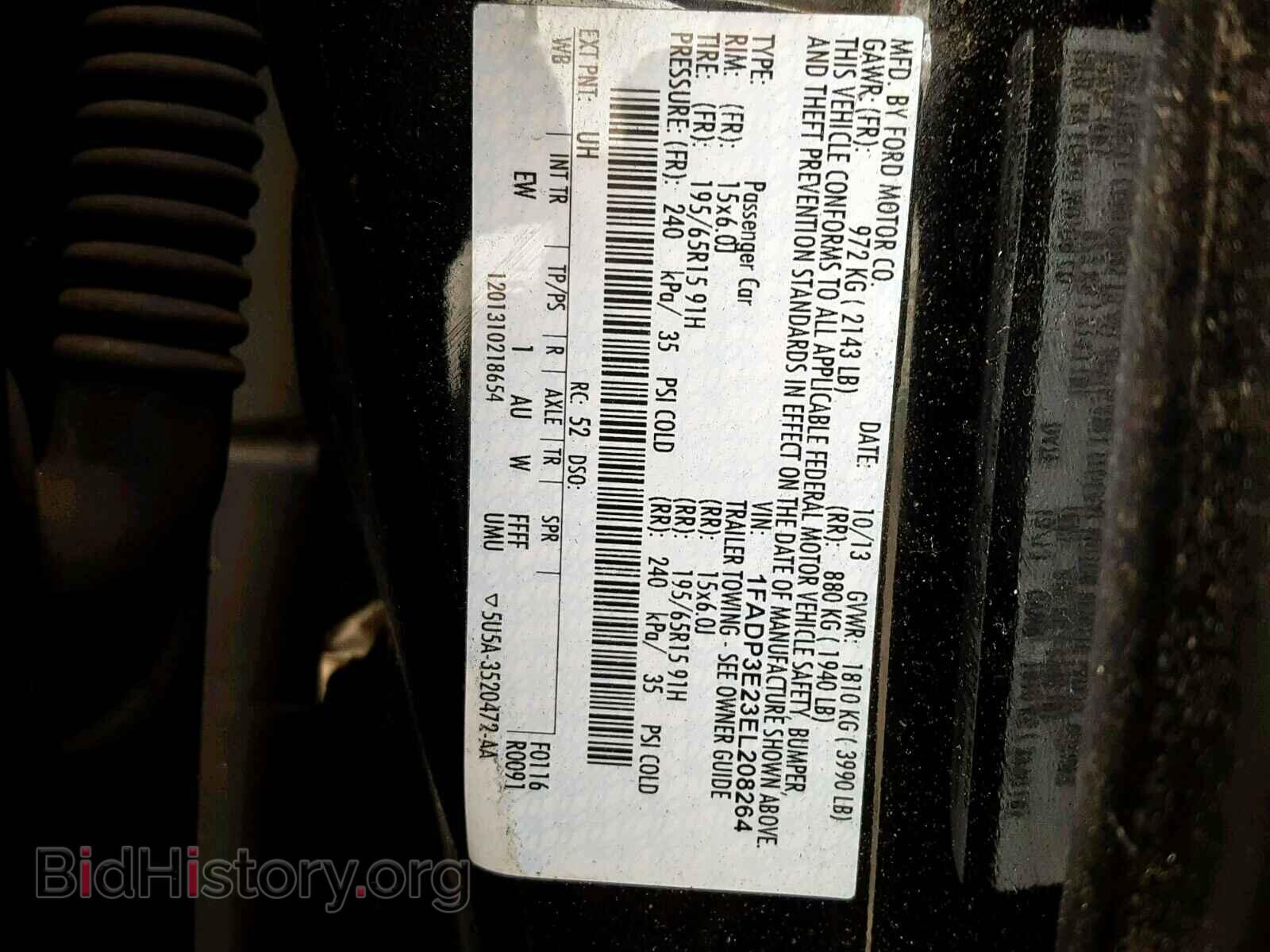 2014 FORD FOCUS - VIN: 1FADP3E23EL208264 - Фото 10