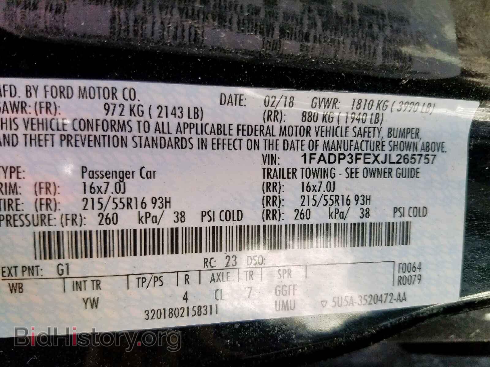 2018 FORD FOCUS SE - VIN: 1FADP3FEXJL265757 - Фото 10