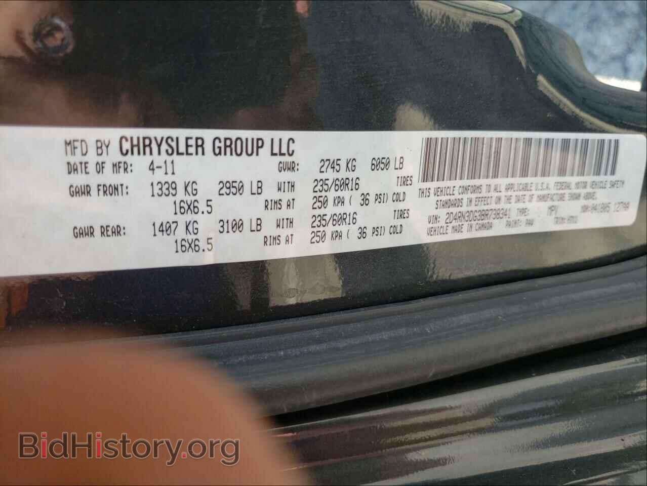 2011 DODGE GRAND CARA - VIN: 2D4RN3DG3BR738341 - Фото 10