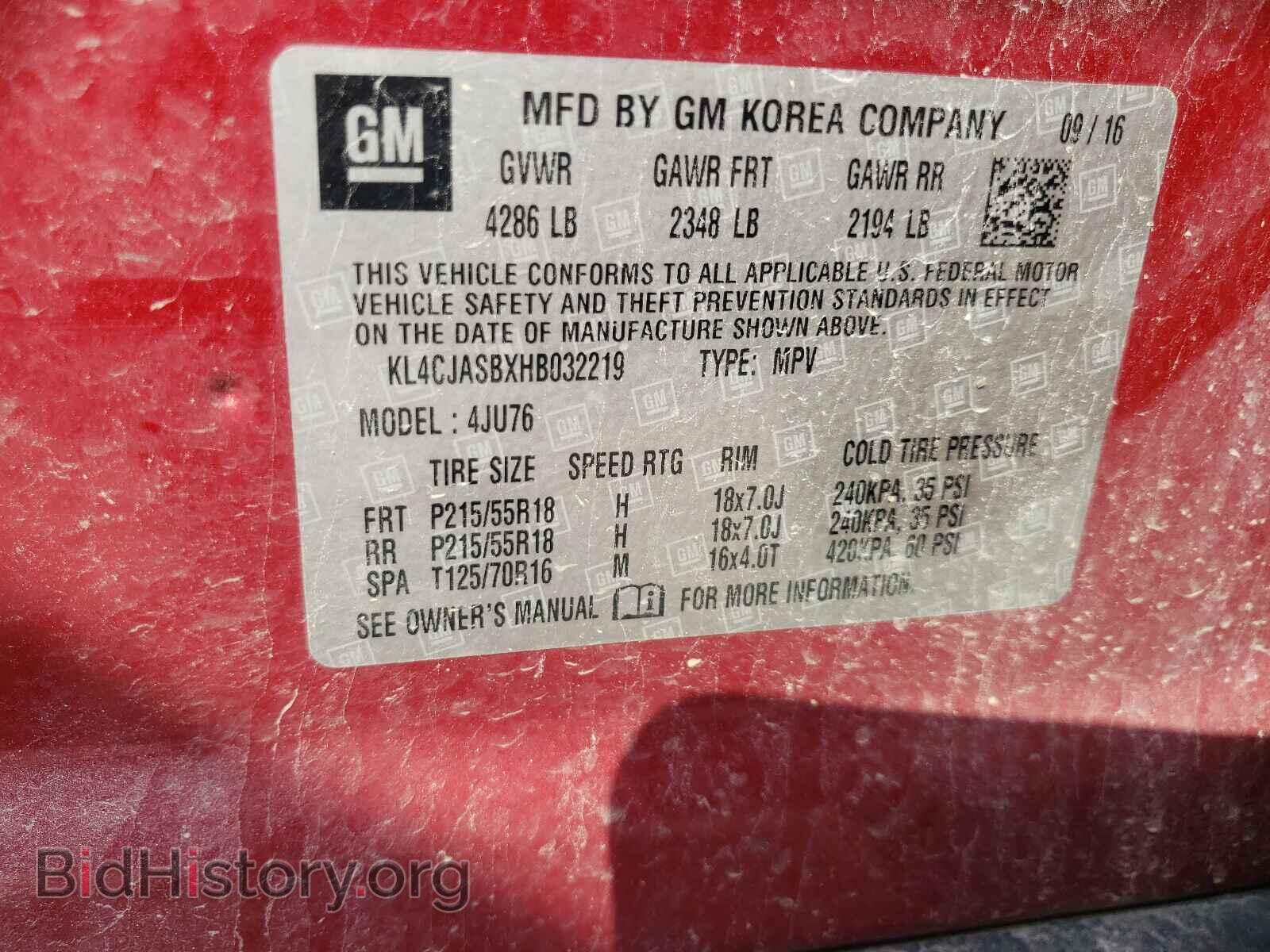 2017 BUICK ENCORE - VIN: KL4CJASBXHB032219 - Photo 10