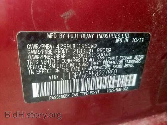 2014 SUBARU IMPREZA - VIN: JF1GPAA65E8227850 - Фото 10