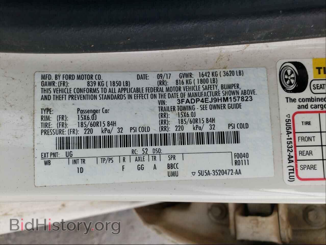 2017 FORD FIESTA - VIN: 3FADP4EJ9HM157823 - Фото 10