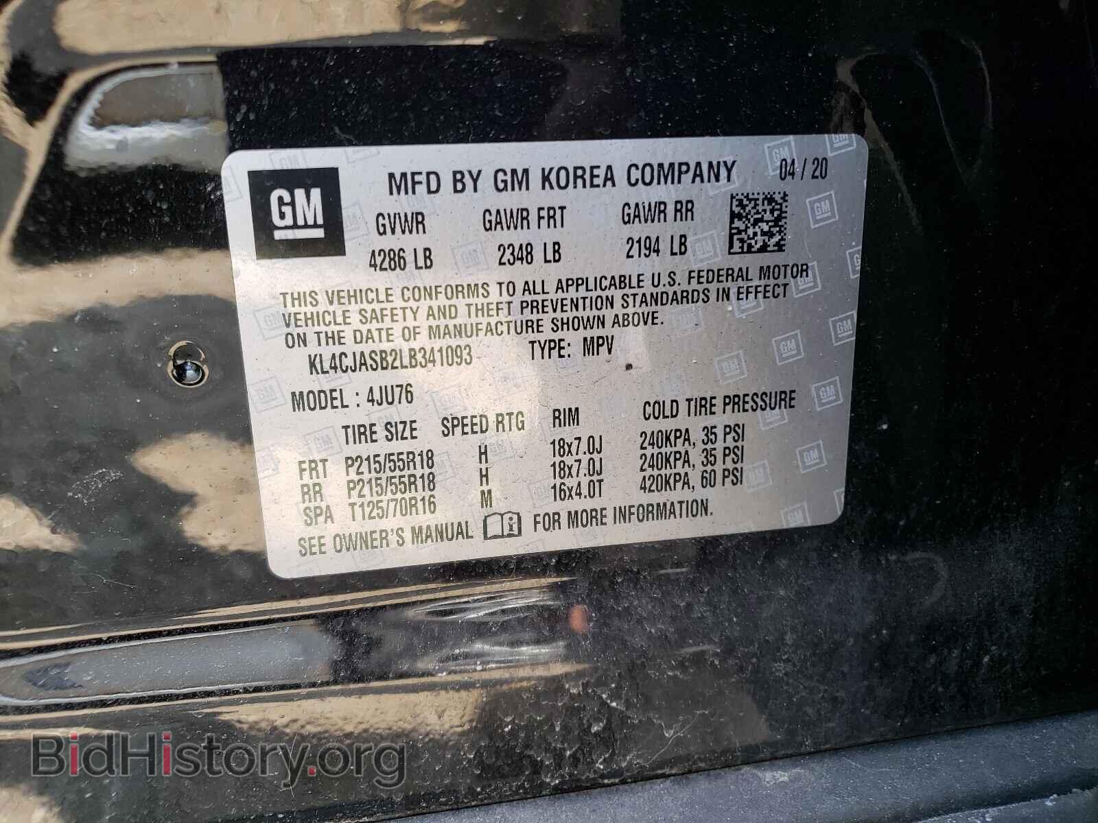 2020 BUICK ENCORE - VIN: KL4CJASB2LB341093 - Photo 10