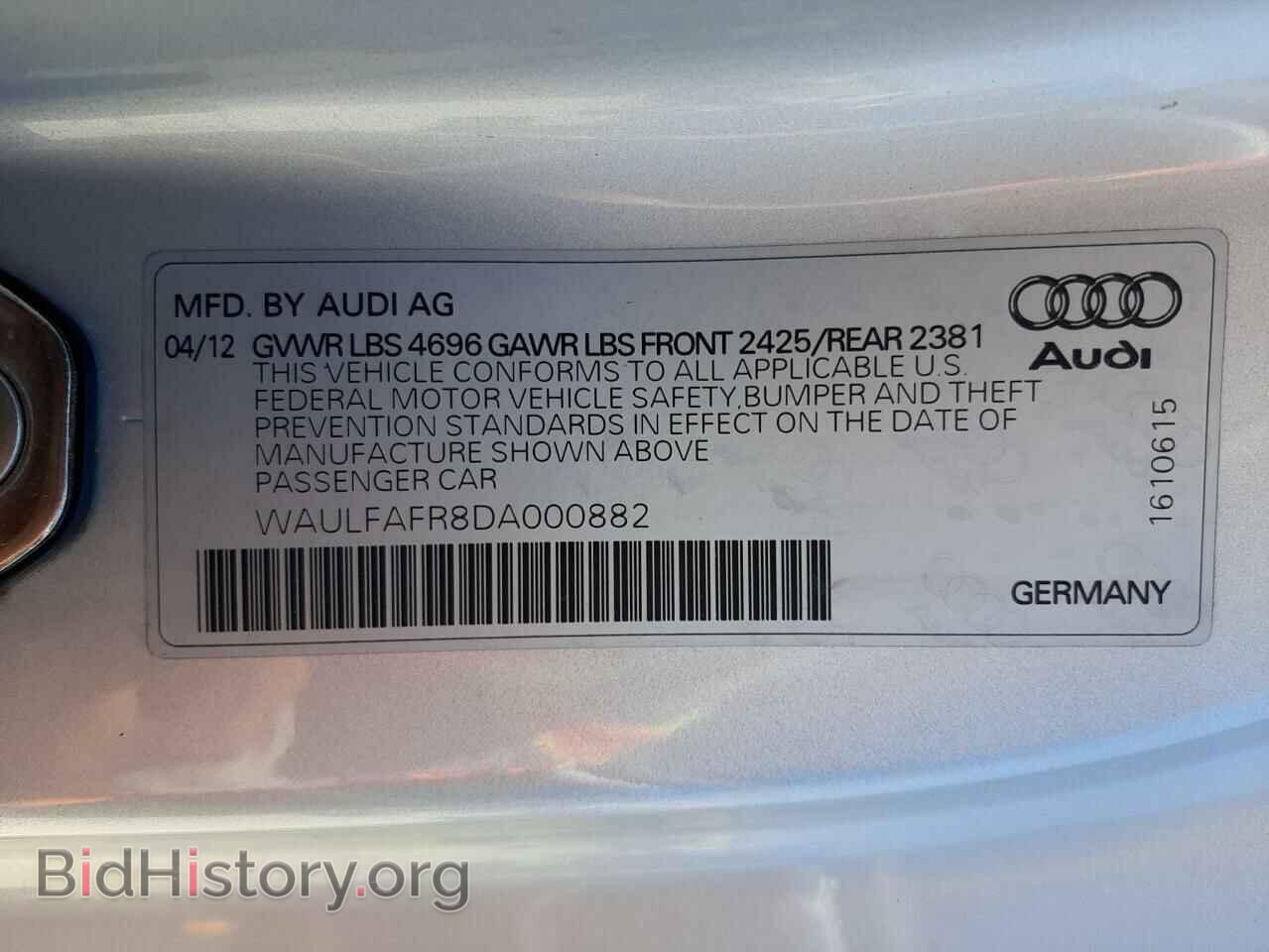 2013 AUDI A5 - VIN: WAULFAFR8DA000882 - Фото 10