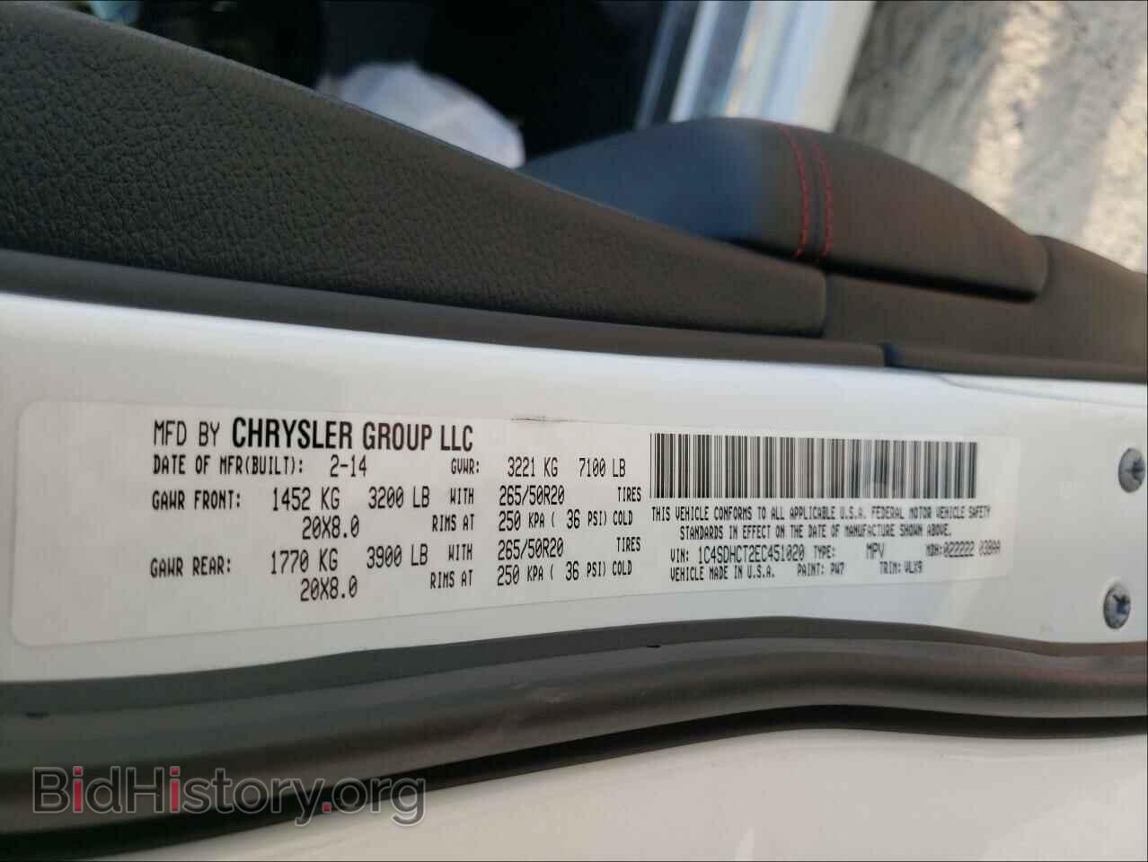 2014 DODGE DURANGO - VIN: 1C4SDHCT2EC451020 - Photo 10
