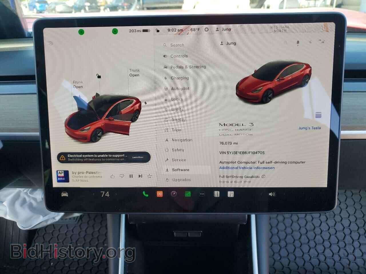 2018 TESLA MODEL 3 - VIN: 5YJ3E1EB6JF104705 - Фото 9