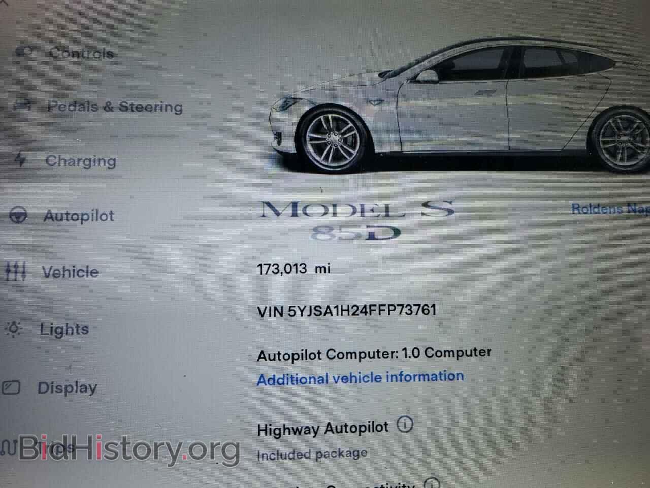 2015 TESLA MODEL S - VIN: 5YJSA1H24FFP73761 - Фото 9