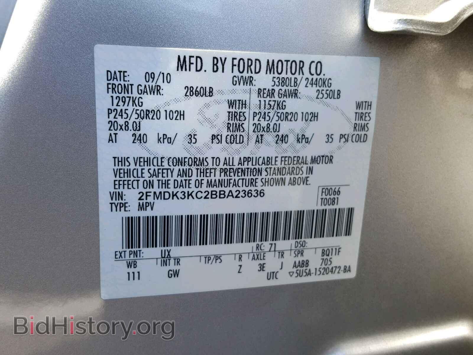2011 FORD EDGE - VIN: 2FMDK3KC2BBA23636 - Photo 10