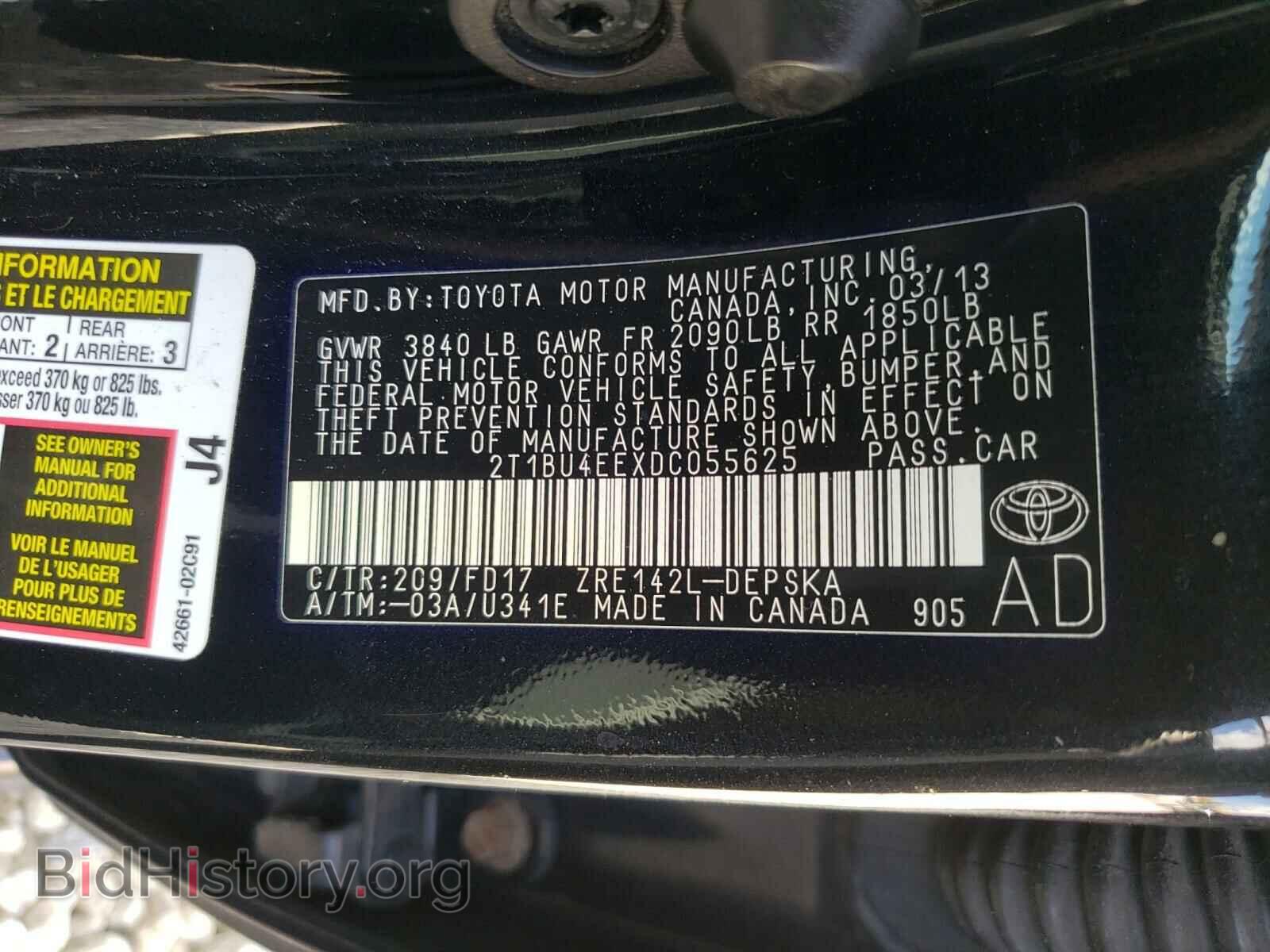 2013 TOYOTA COROLLA - VIN: 2T1BU4EEXDC055625 - Фото 10
