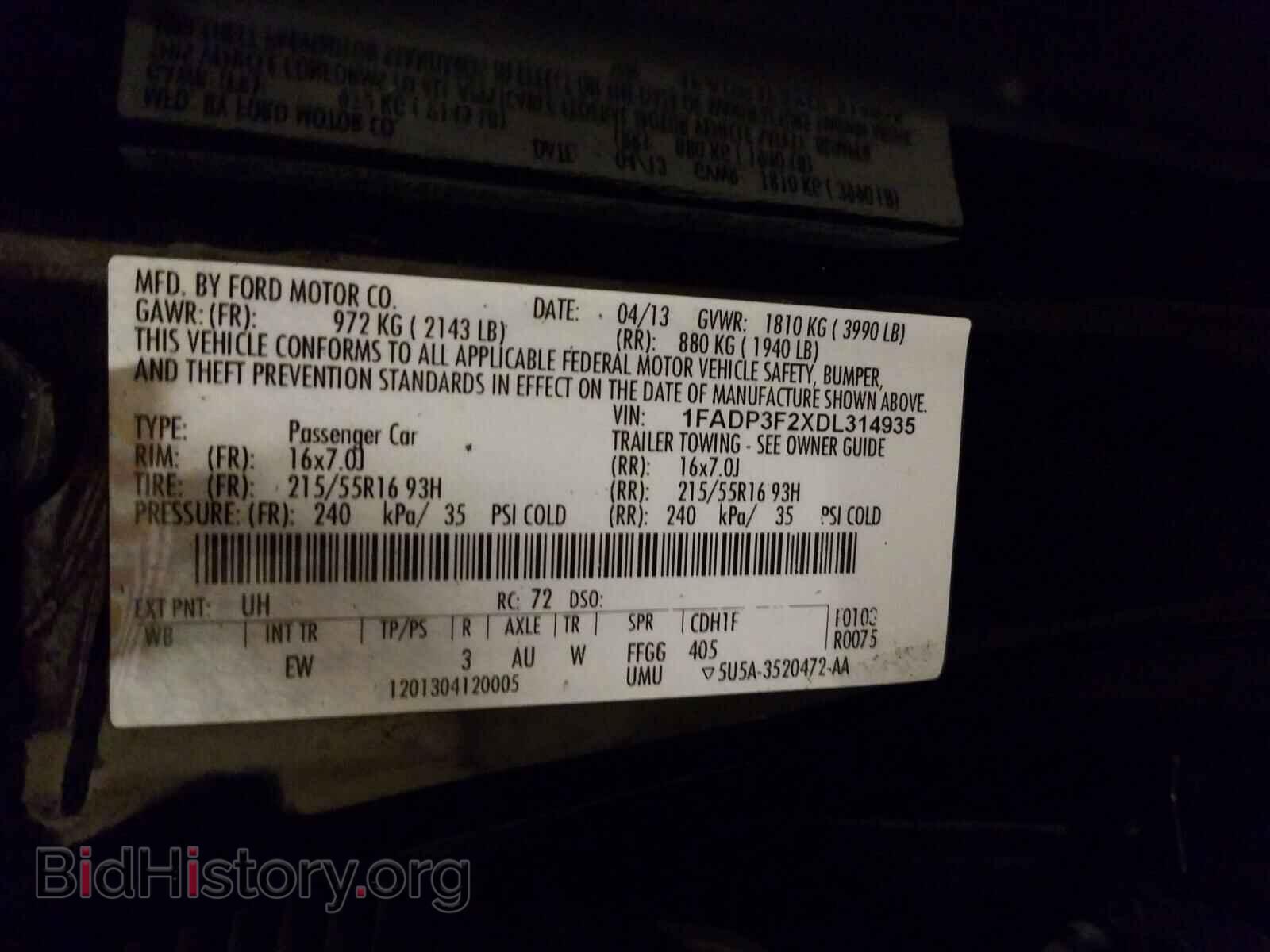 2013 FORD FOCUS - VIN: 1FADP3F2XDL314935 - Photo 10