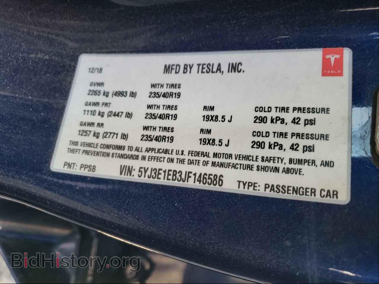 2018 TESLA MODEL 3 - VIN: 5YJ3E1EB3JF146586 - Photo 10