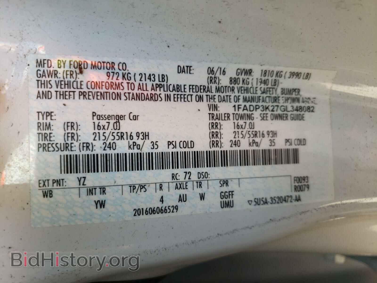 2016 FORD FOCUS - VIN: 1FADP3K27GL348082 - Фото 10