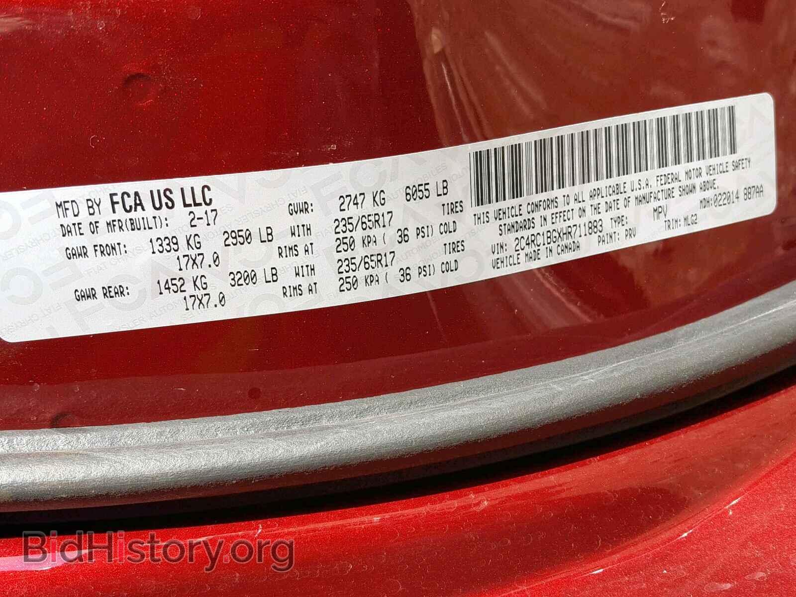 2017 CHRYSLER PACIFICA T - VIN: 2C4RC1BGXHR711883 - Photo 10