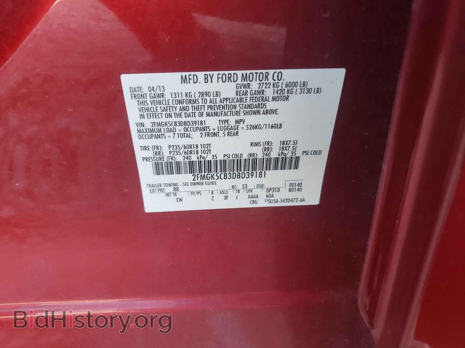 2013 FORD FLEX - VIN: 2FMGK5C83DBD39181 - Photo 10