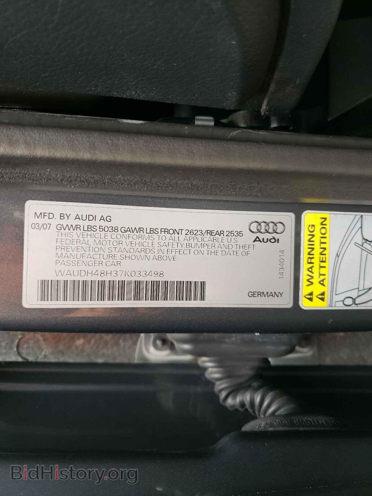 2007 AUDI A4 - VIN: WAUDH48H37K033498 - Photo 10