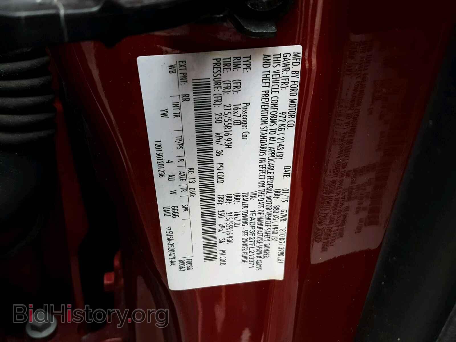 2015 FORD FOCUS - VIN: 1FADP3F27FL213371 - Фото 10