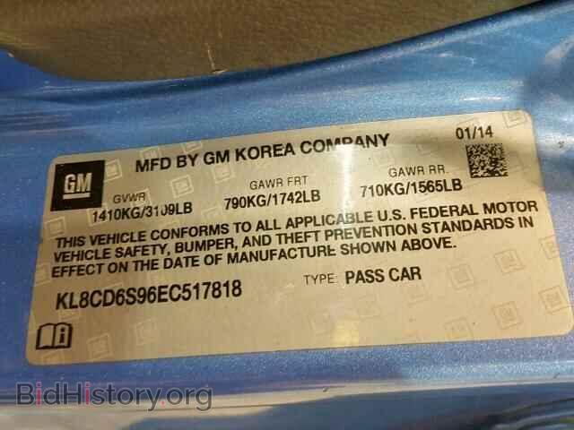 2014 CHEVROLET SPARK - VIN: KL8CD6S96EC517818 - Фото 10