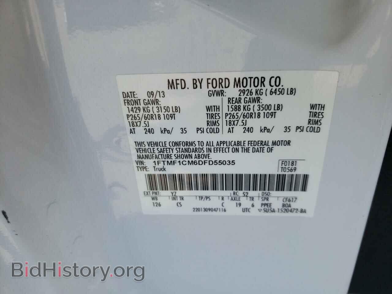 2013 FORD F150 - VIN: 1FTMF1CM6DFD55035 - Фото 10