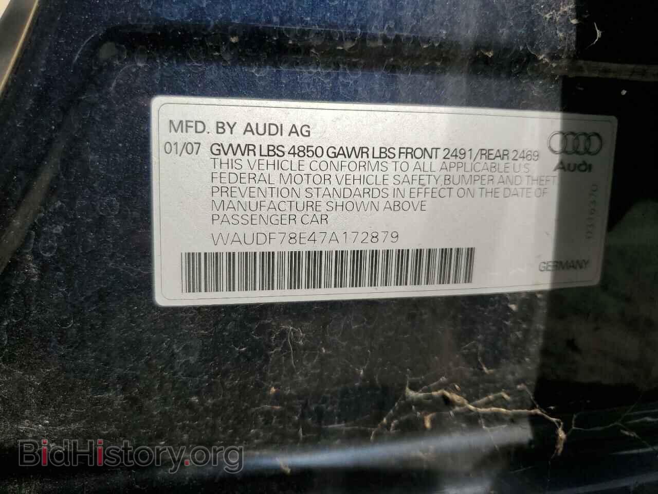 2007 AUDI A4 - VIN: WAUDF78E47A172879 - Фото 12