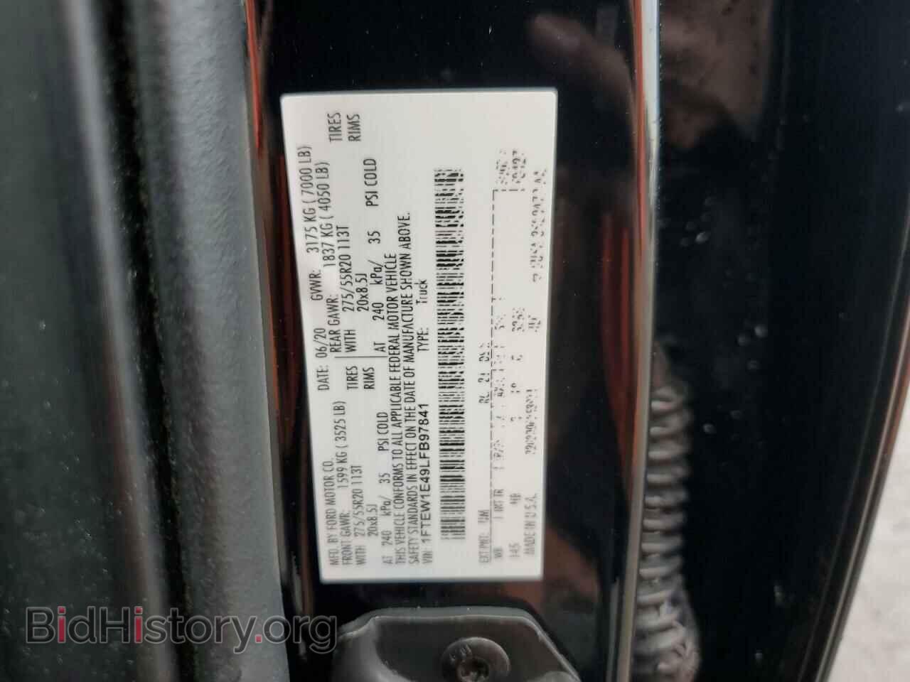 2020 FORD F-150 - VIN: 1FTEW1E49LFB97841 - Фото 12