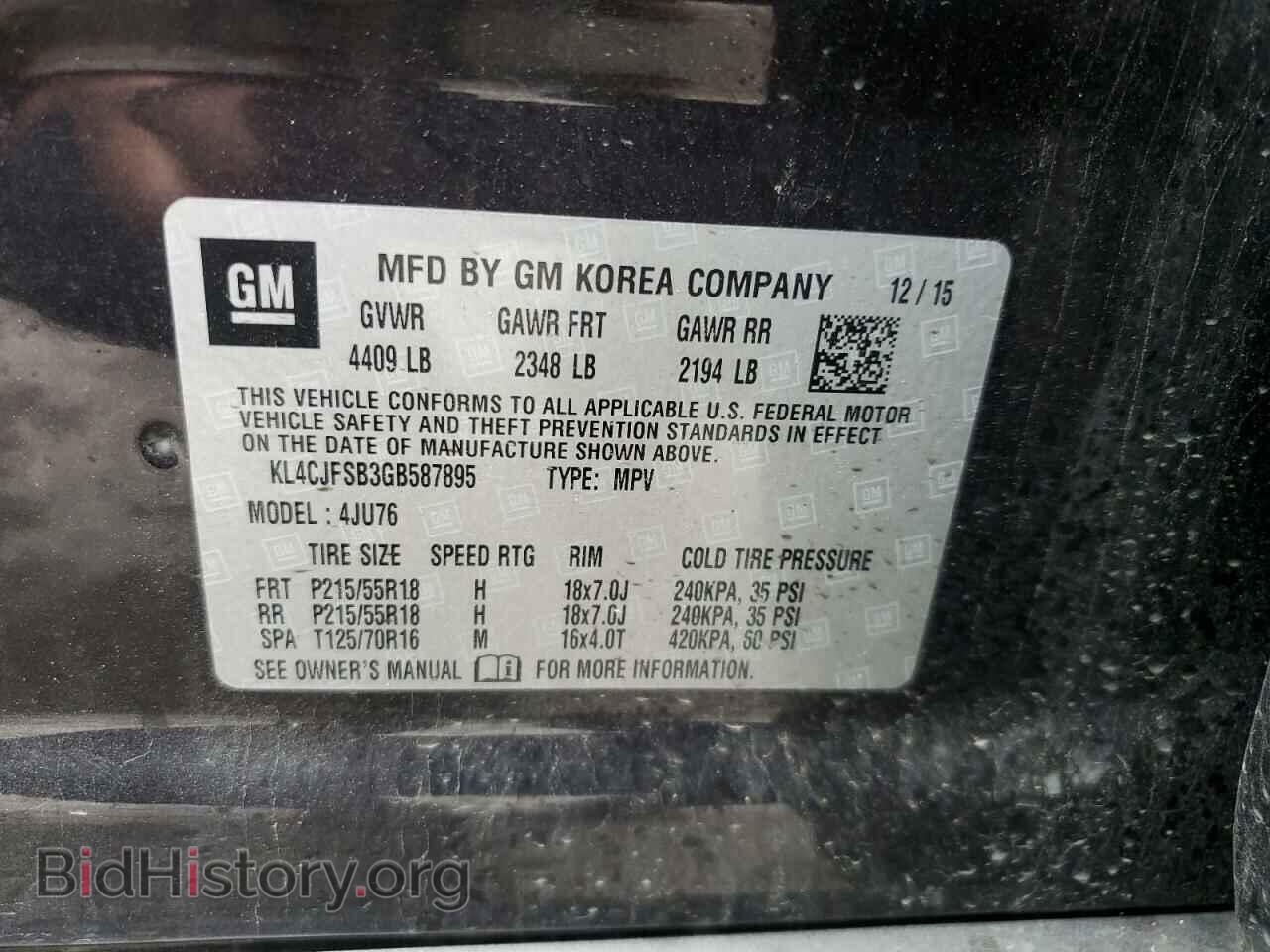 2016 BUICK ENCORE - VIN: KL4CJFSB3GB587895 - Photo 12