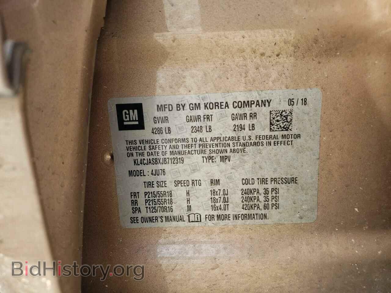2018 BUICK ENCORE - VIN: KL4CJASBXJB712319 - Фото 10