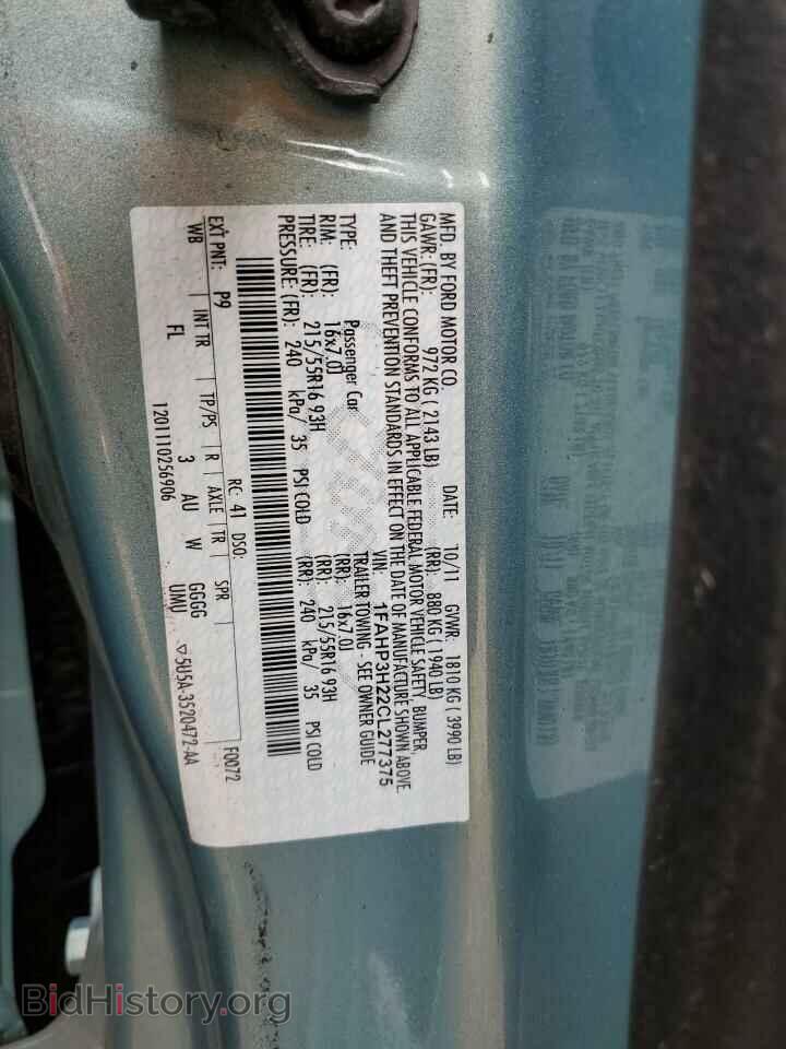 2012 FORD FOCUS - VIN: 1FAHP3H22CL277375 - Фото 10