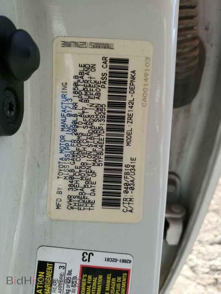 2013 TOYOTA COROLLA - VIN: 5YFBU4EE7DP139255 - Фото 14