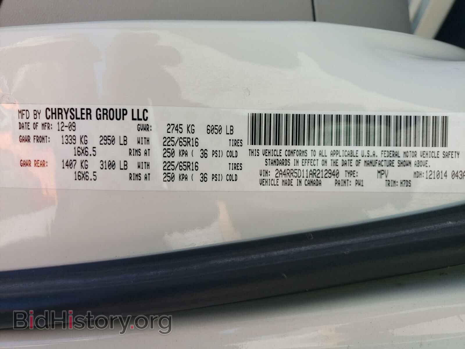 2010 CHRYSLER MINIVAN - VIN: 2A4RR5D11AR212940 - Photo 10