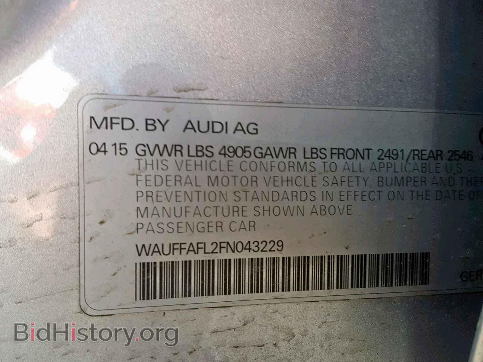 2015 AUDI A4 - VIN: WAUFFAFL2FN043229 - Фото 10