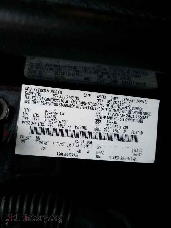 2014 FORD FOCUS - VIN: 1FADP3F24EL165357 - Фото 10
