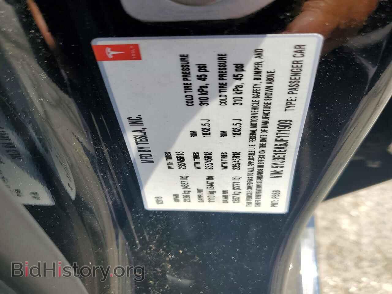 2018 TESLA MODEL 3 - VIN: 5YJ3E1EA6JF171909 - Фото 12