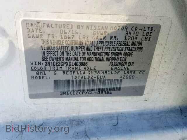 2016 NISSAN VERSA - VIN: 3N1CE2CPXGL403986 - Photo 10