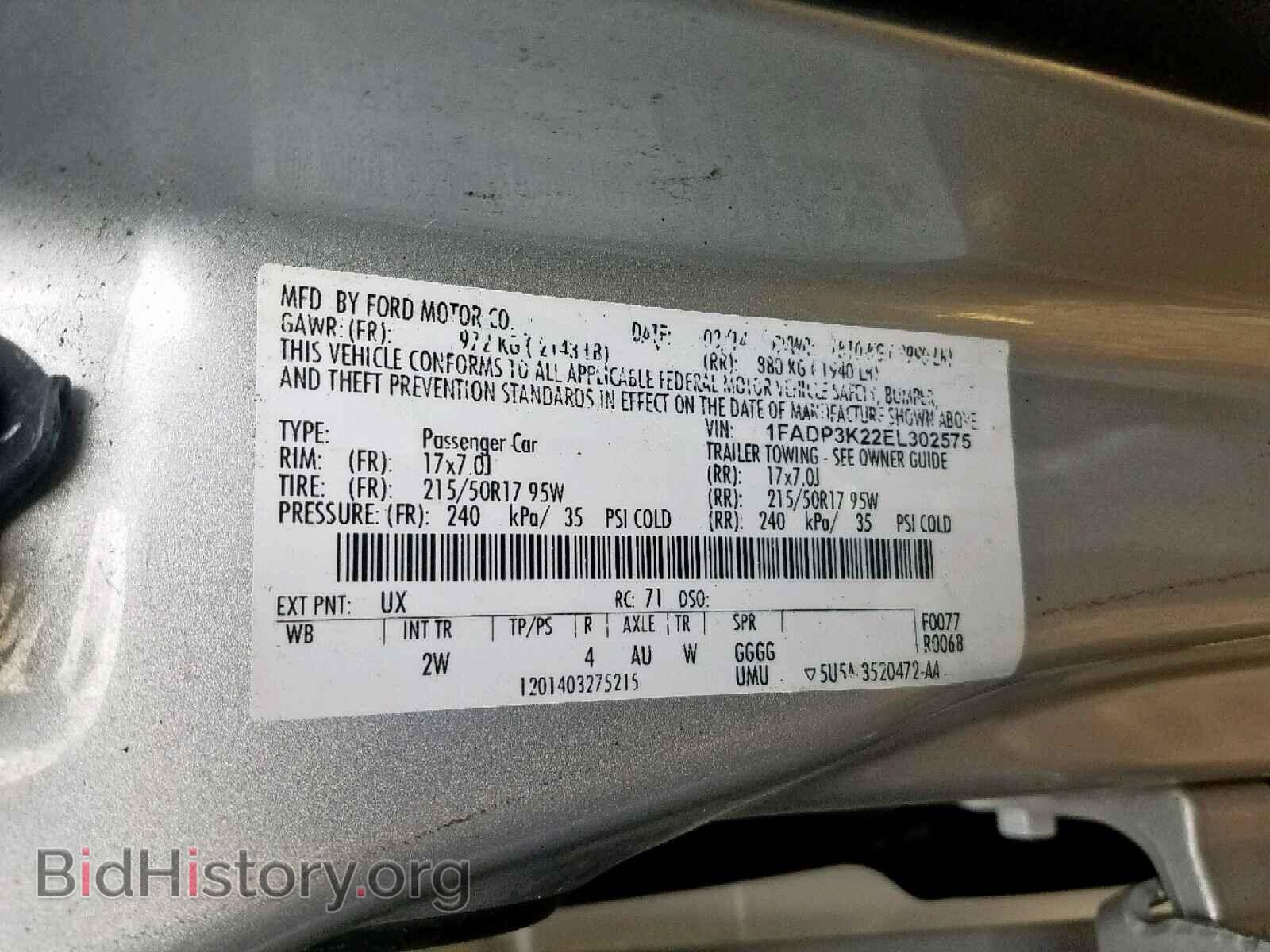 2014 FORD FOCUS SE - VIN: 1FADP3K22EL302575 - Фото 10