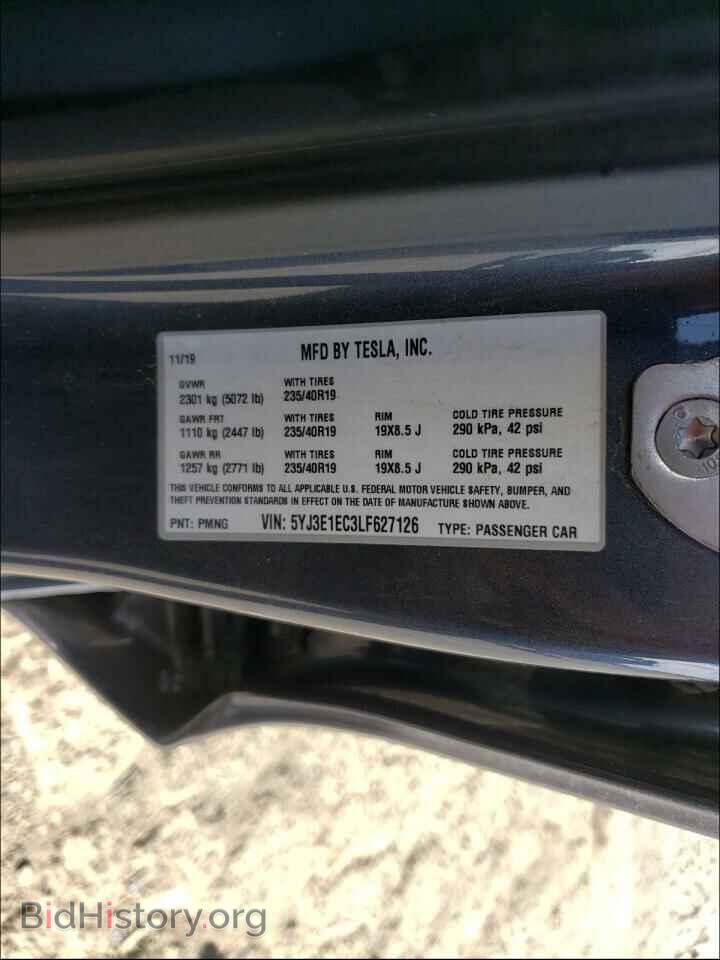 2020 TESLA MODEL 3 - VIN: 5YJ3E1EC3LF627126 - Photo 10