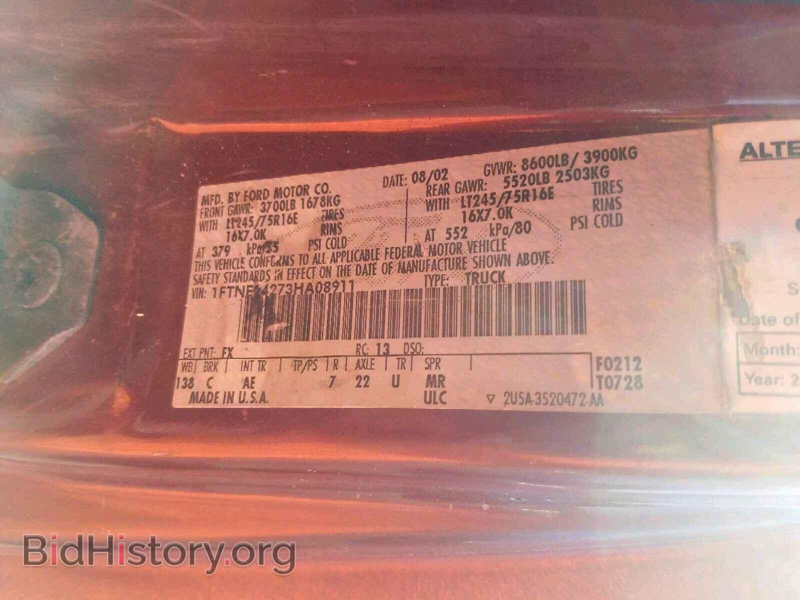 2003 FORD ECONOLINE - VIN: 1FTNE24273HA08911 - Photo 10