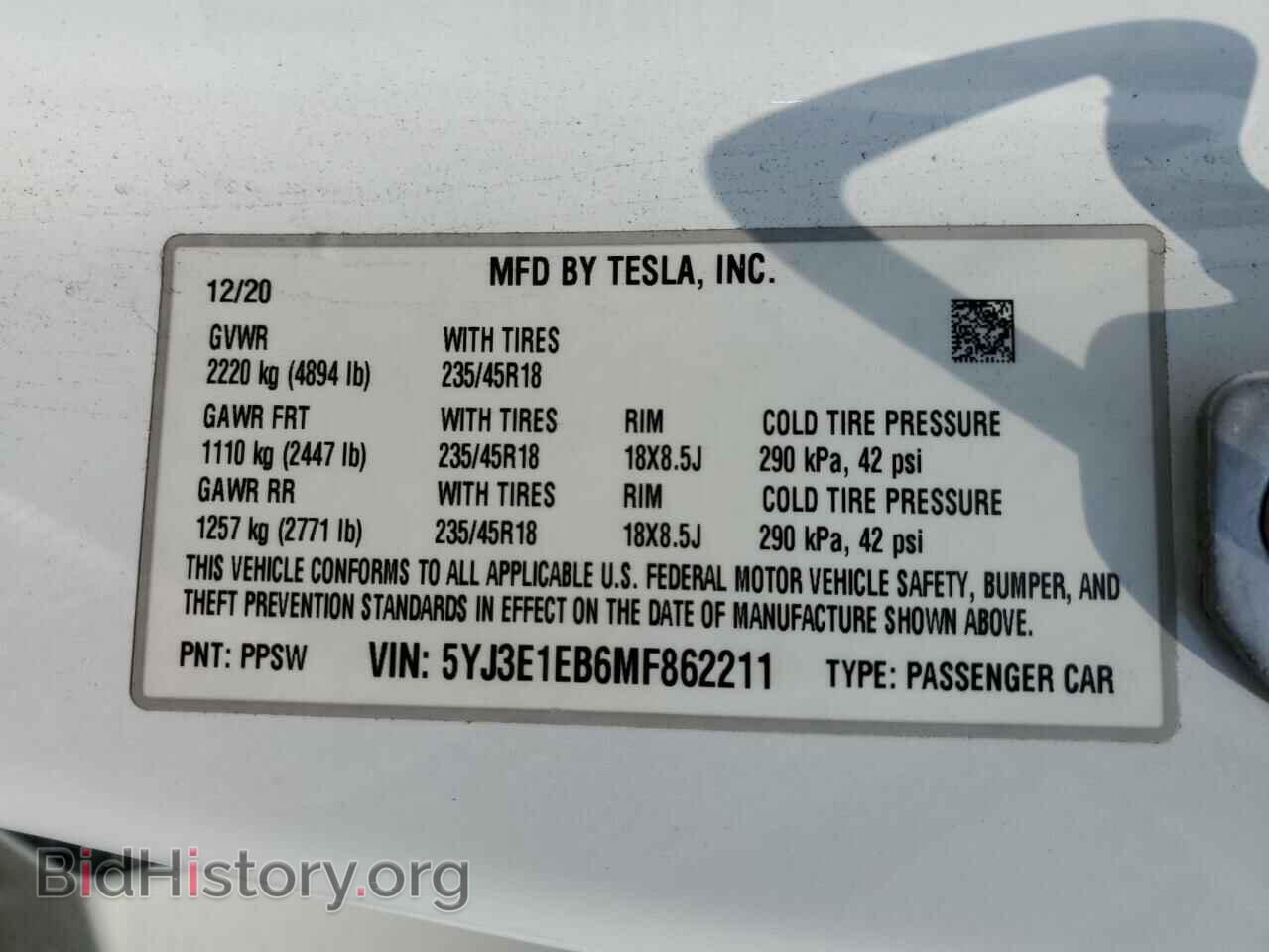 2021 TESLA MODEL 3 - VIN: 5YJ3E1EB6MF862211 - Фото 13