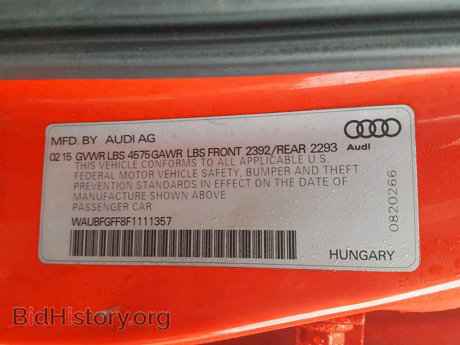 2015 AUDI S3 - VIN: WAUBFGFF8F1111357 - Фото 10